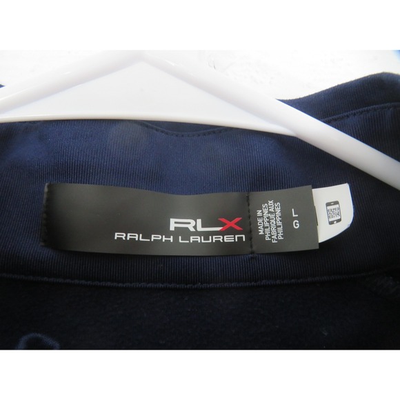 RLX Ralph Lauren Sweater Mens Large Blue Green Quarter Zip Pullover Golf Modern - Picture 6 of 10